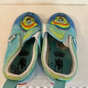 VANS Unisex Classic Slip-on Kids Toddler US 4.5 721356‎ Sponge Bob Blue Yellow